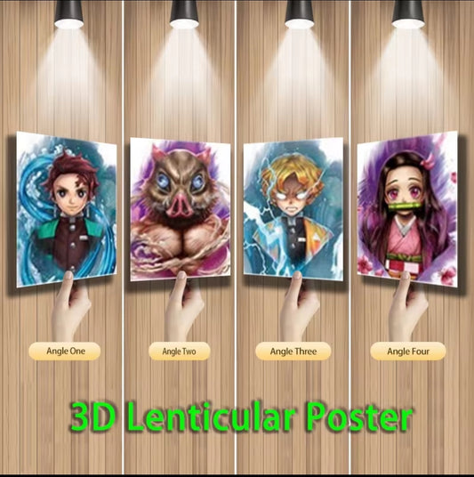 Póster 3D Demon Slayer | Lenticular Viral de TikTok